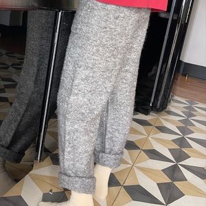 Cozy Gray Women's Cropped Pants